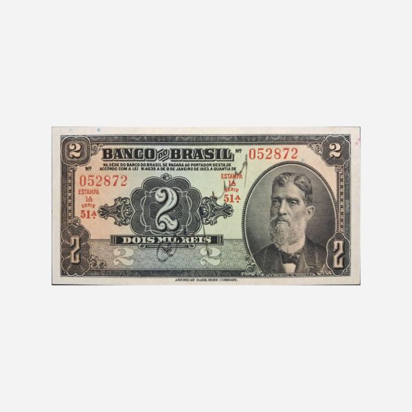 Brasil 2 Mil Reis 1923 Unc