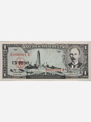 Cuba 1 Peso 1956 Unc