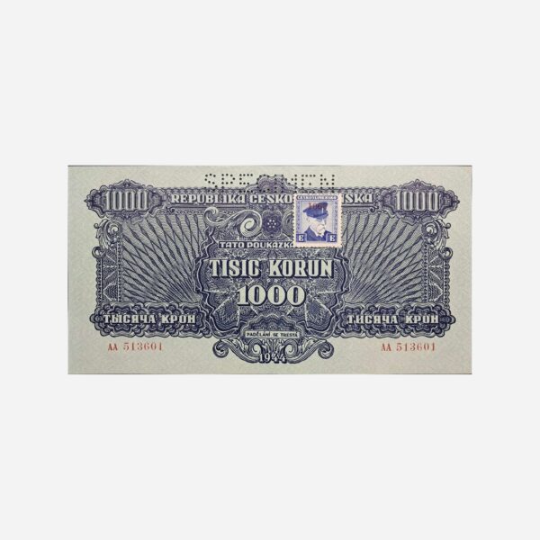 Czechoslovakia 1000 Korun 1945 Specimen Unc