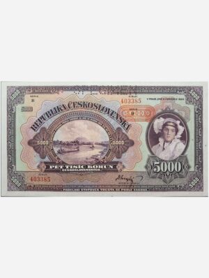 Czechoslovakia 5000 Korun 1920 Specimen Unc
