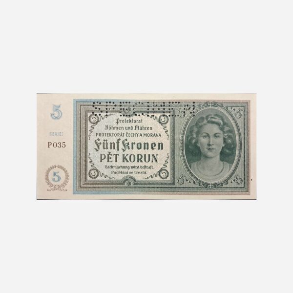 Bohemia & Moravia 5 Korun 1940 Specimen Unc