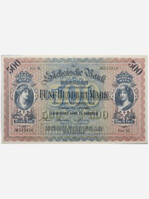 Germany-Sachsen 500 Mark 1922 Unc