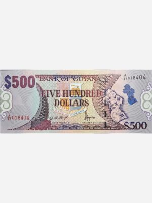 Guyana 500 Dollars 2002 Unc