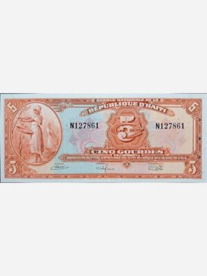 Haiti 5 Gouardes 1964 Unc