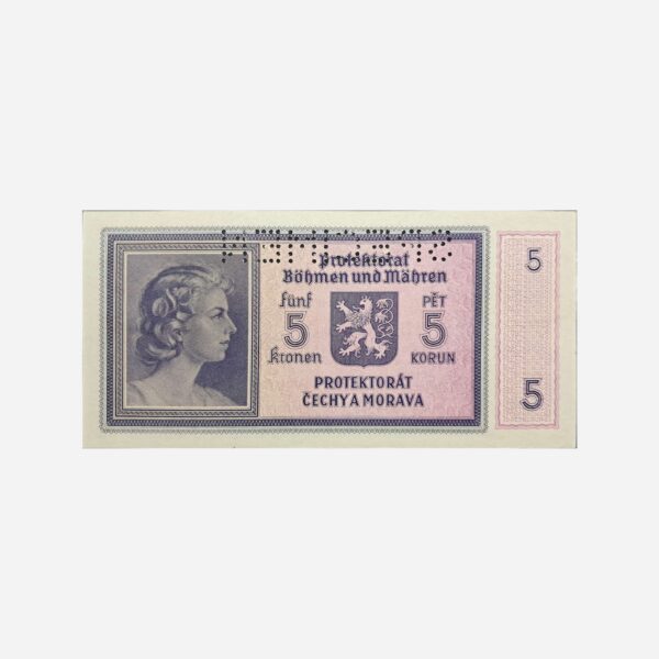 Bohemia & Moravia 5 Korun 1940 Specimen Unc