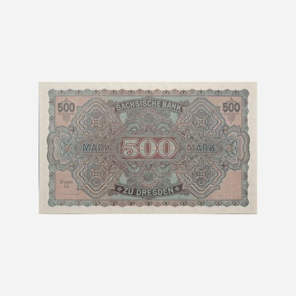 Germany-Sachsen 500 Mark 1922 Unc