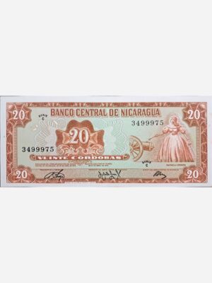 Nicaragua 20 Cordobas 1972 Unc