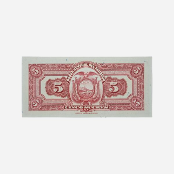Ecuador 5 Sucres 1945 Unc