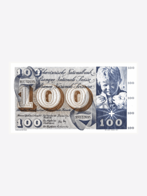 Schweiz 100 Franken 1973 Sign.Hay 99U Unc