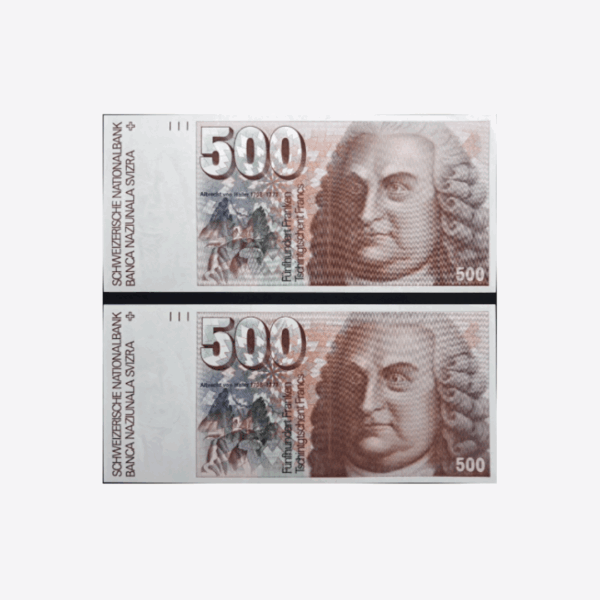 Switzerland 500 Franken 1986 consecutive Unc
