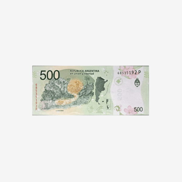 Argentina, Banco Central 500 Pesos ND 2016 Pick# 365a Pmg 66 EPQ Unc